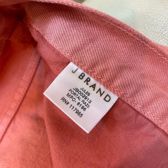 J Brand Jules High Rise Straight Leg Coral Jeans in Portal Raze Women’s Size 27 - Picture 7 of 8